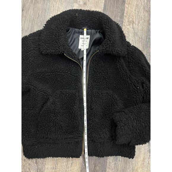 Garage Black Sherpa Cropped Fleece Jacket Size XS5 - Picture 2 of 7